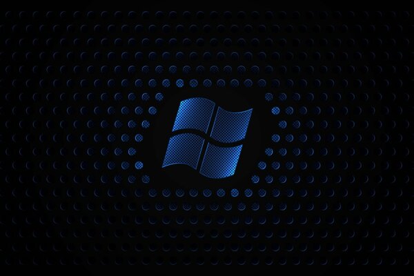 Logo Windows avec texture sur fond bleu