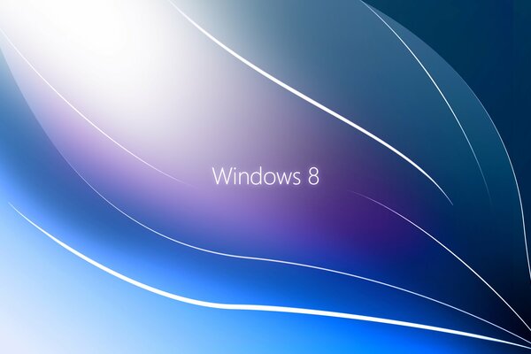 Blaues Ion mit dünnen Linien und Windows 8-Logo