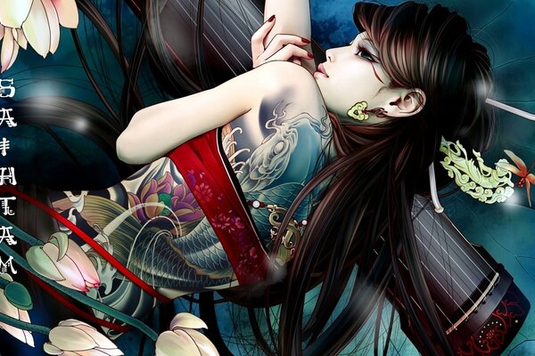 Arte ragazza con tatuaggio