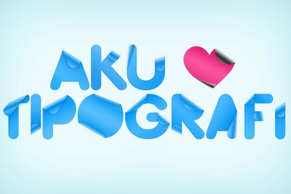 Aku tipografi on a bright blue background