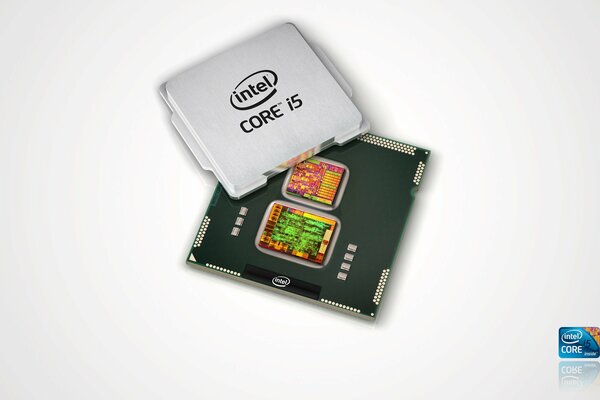 Produktwerbung für Intel core i5 auf weißem Hintergrund