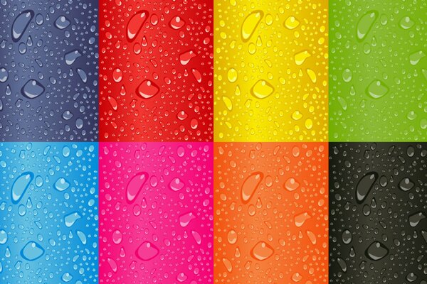 Bunte Quadrate mit Wassertropfen