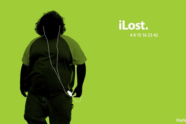 Curly-haired man with headphones listening to music