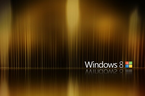 Logo minimalista di Windows 8 su sfondo marrone