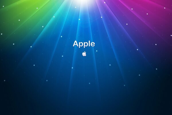 Logo Apple sur fond lumineux avec différents spectres de couleurs