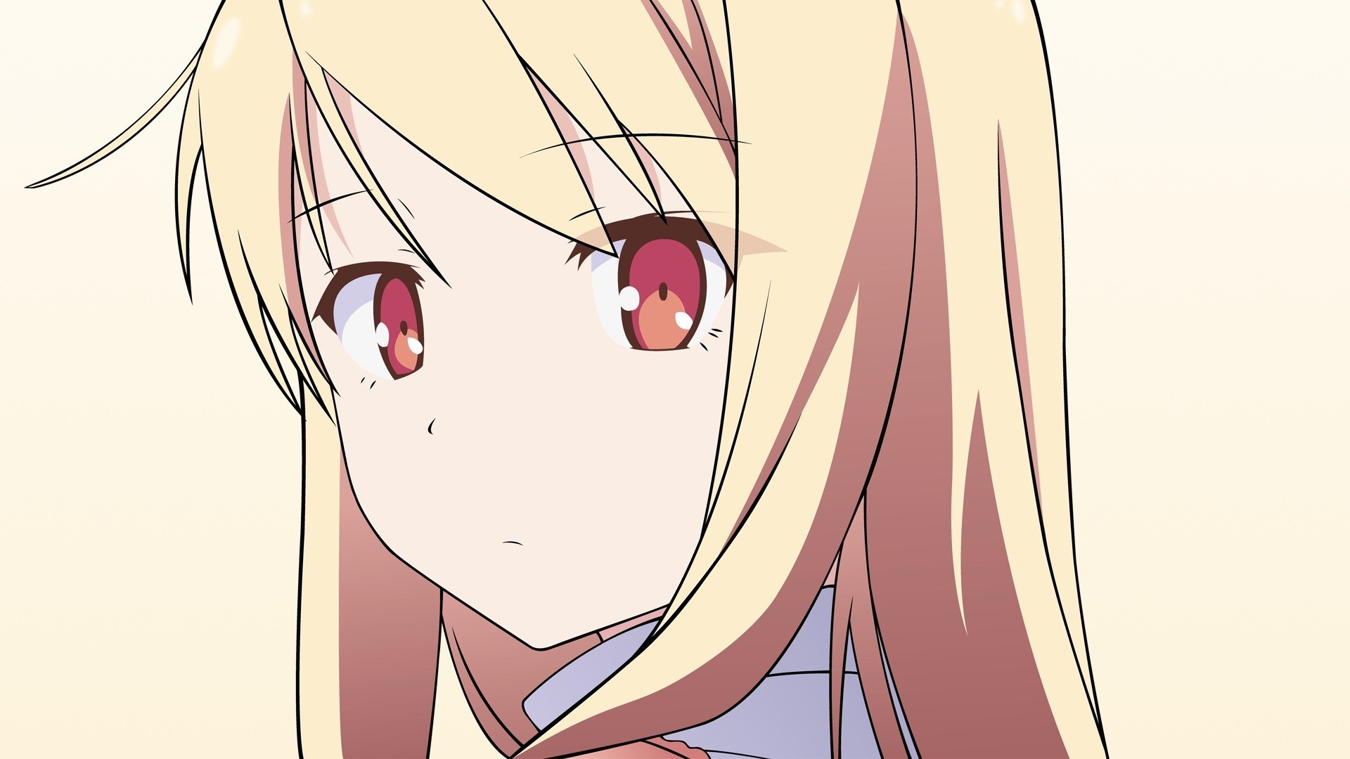 długie włosy shiina mashiro czerwone oczy blond włosy