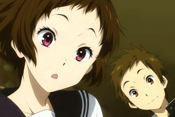 Zwei Mädchen im Anime-Stil