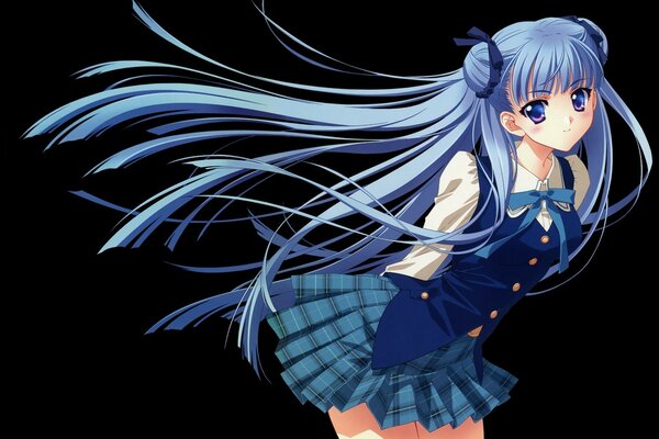 Anime girl with blue hair