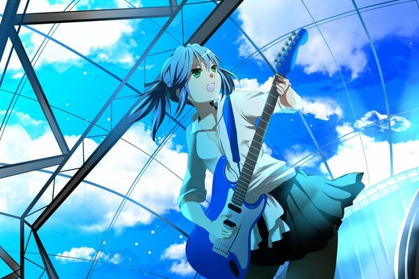 Hatsune miku mit Gitarre in der Hand