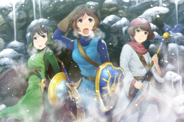 Warrior girls in a fabulous snow fog