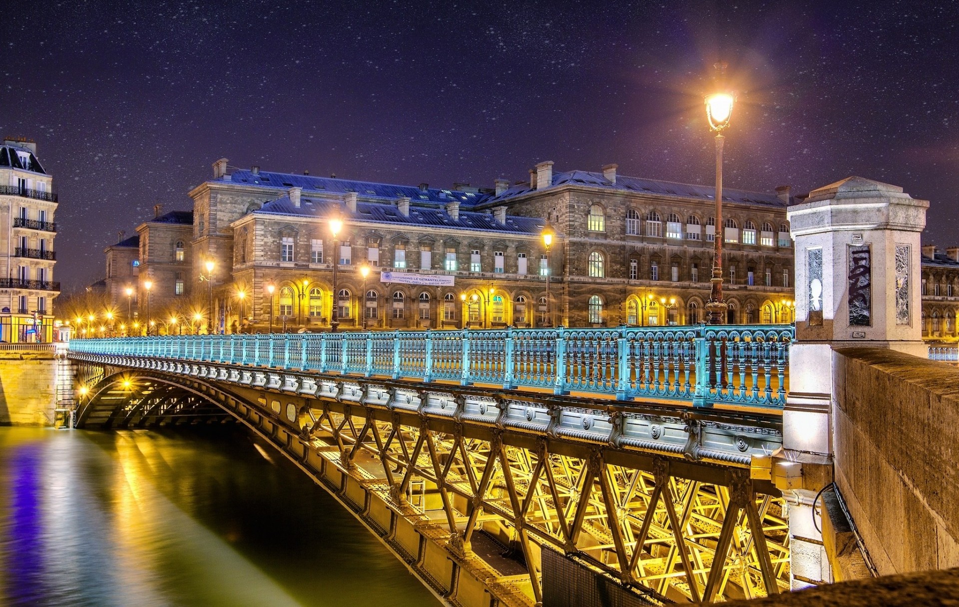 luci notte fiume francia ponte parigi città costruzione neve qatar airways architettura luci luce casa