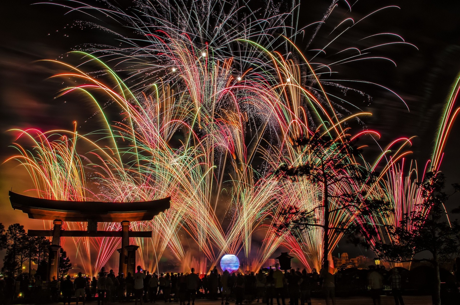 japan stadt feuerwerk