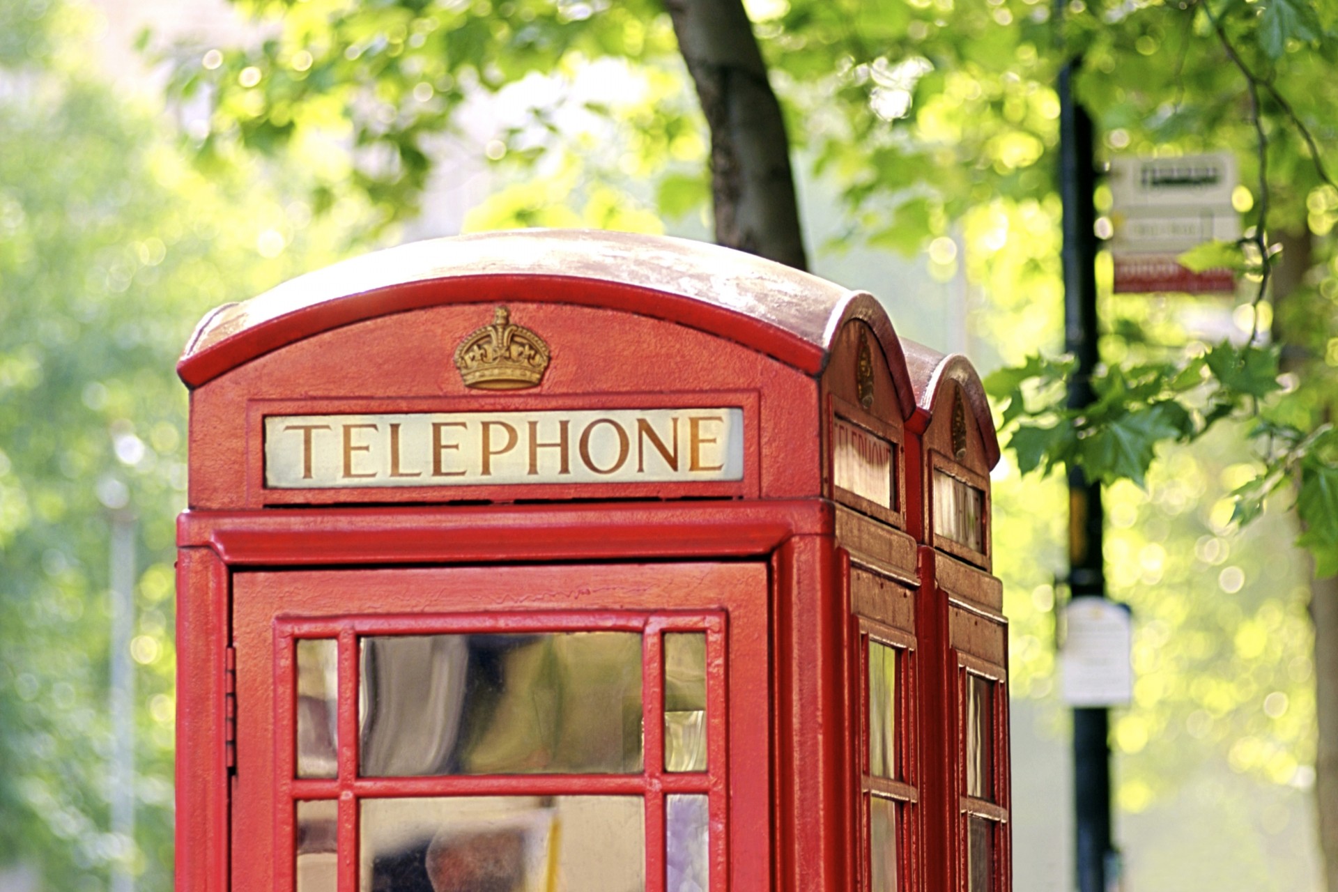 inglaterra cabina telefónica londres árboles ciudad