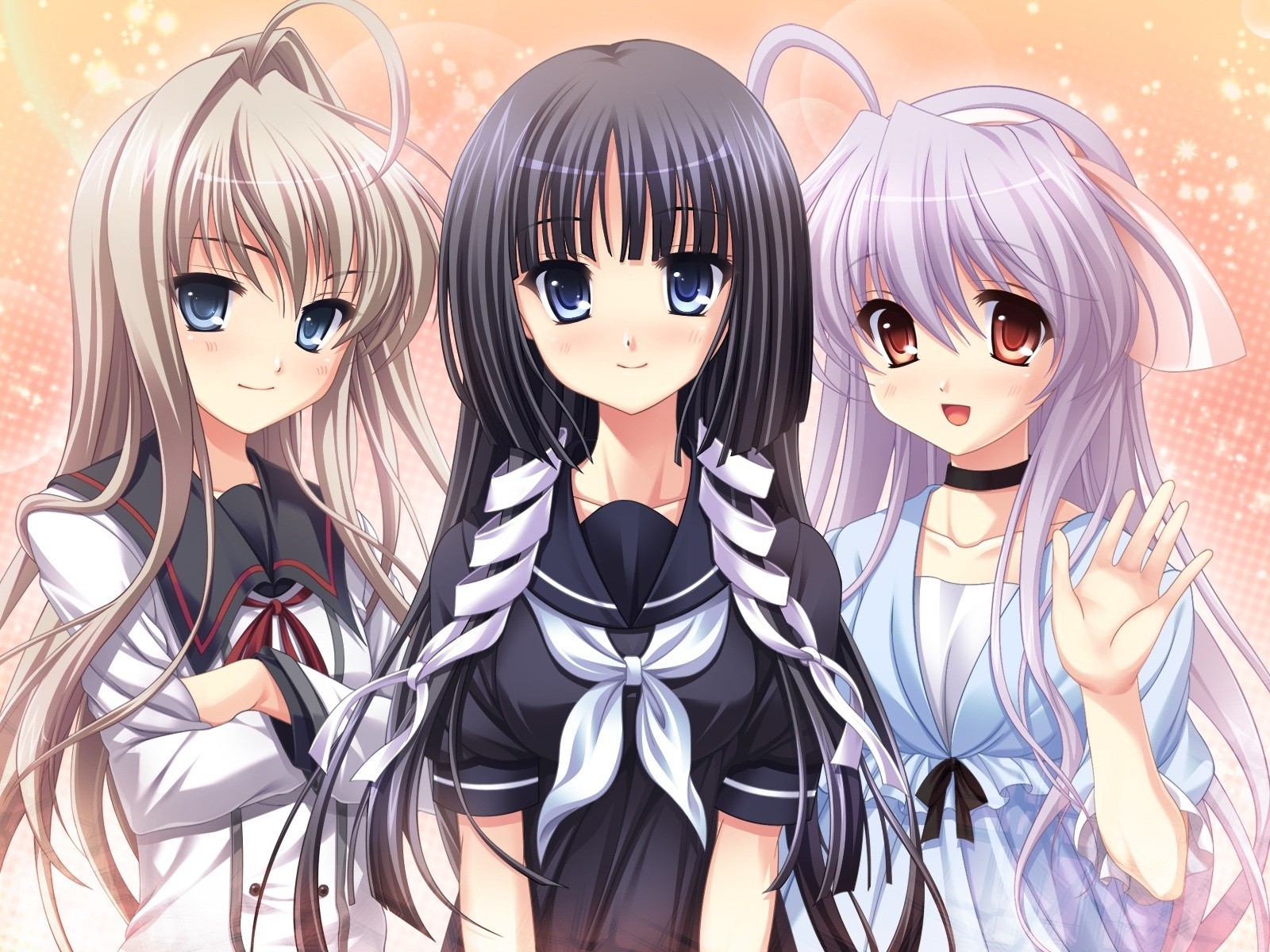 3girls seifuku tagme character длинные волосы