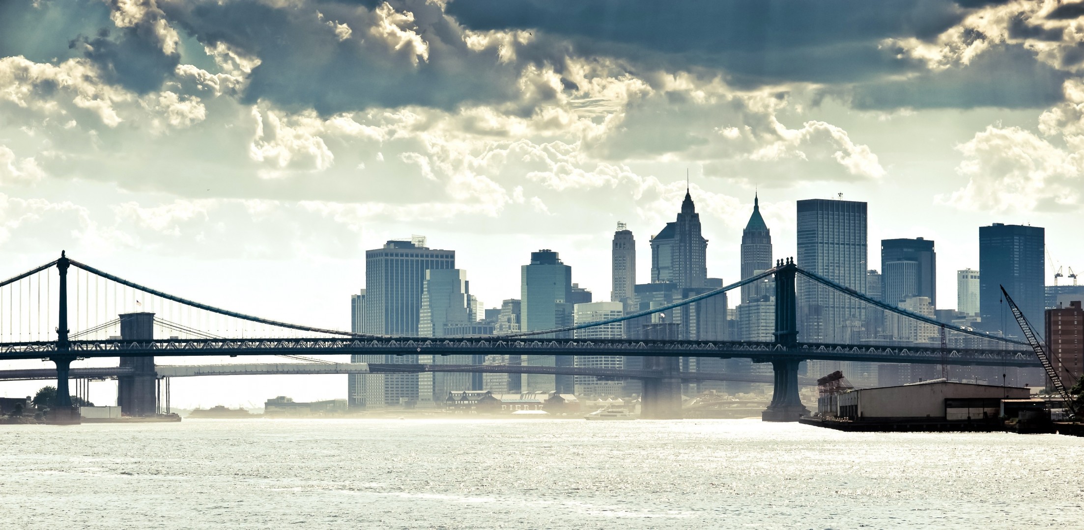 new york bridge manhattan river panorama