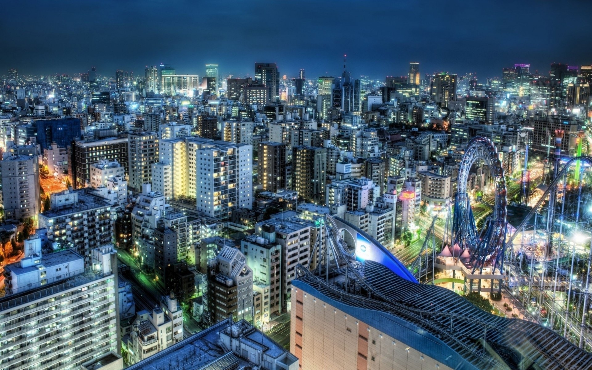 night skyscraper town top view building hdr