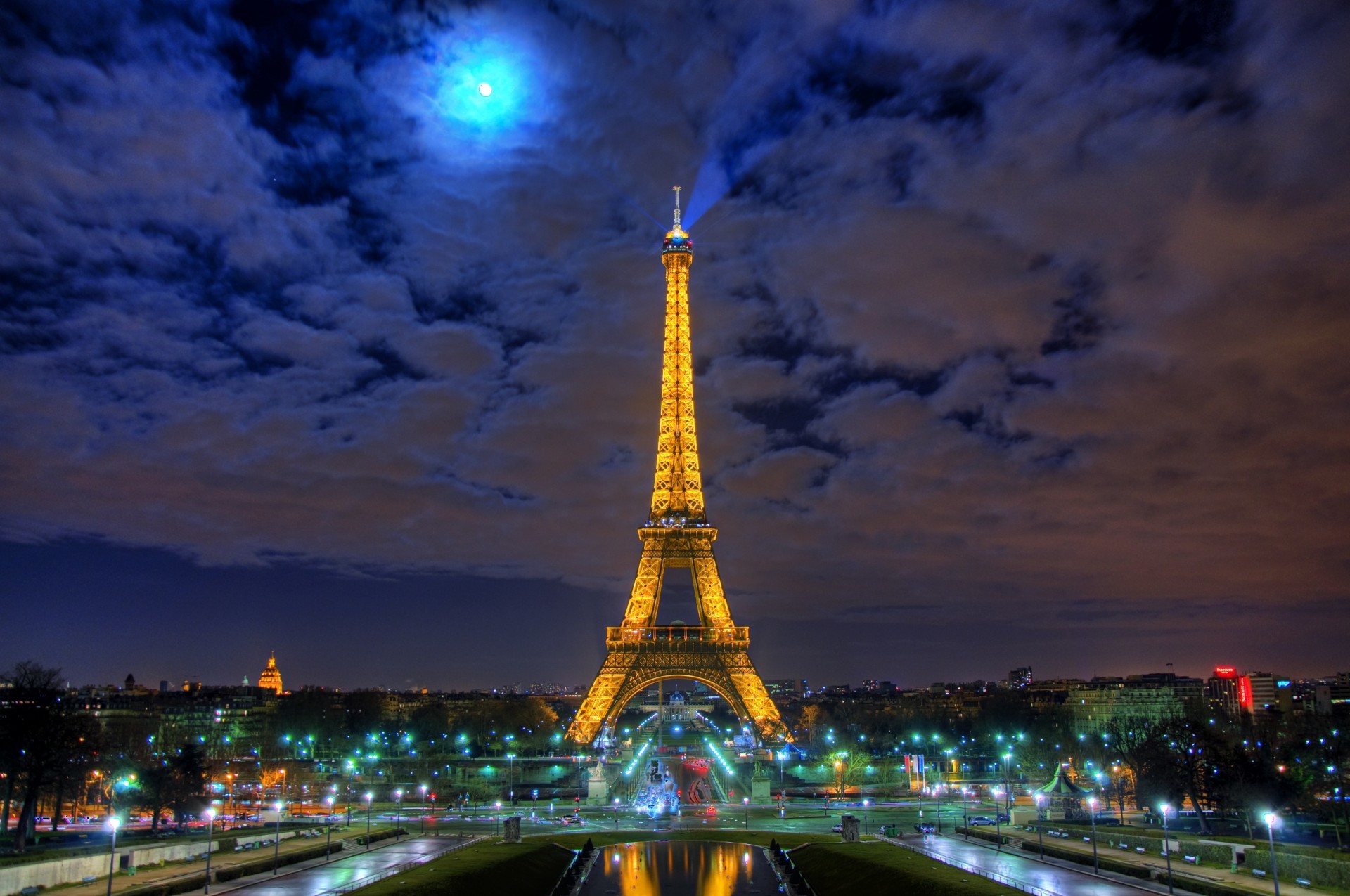 france eiffel tower night town