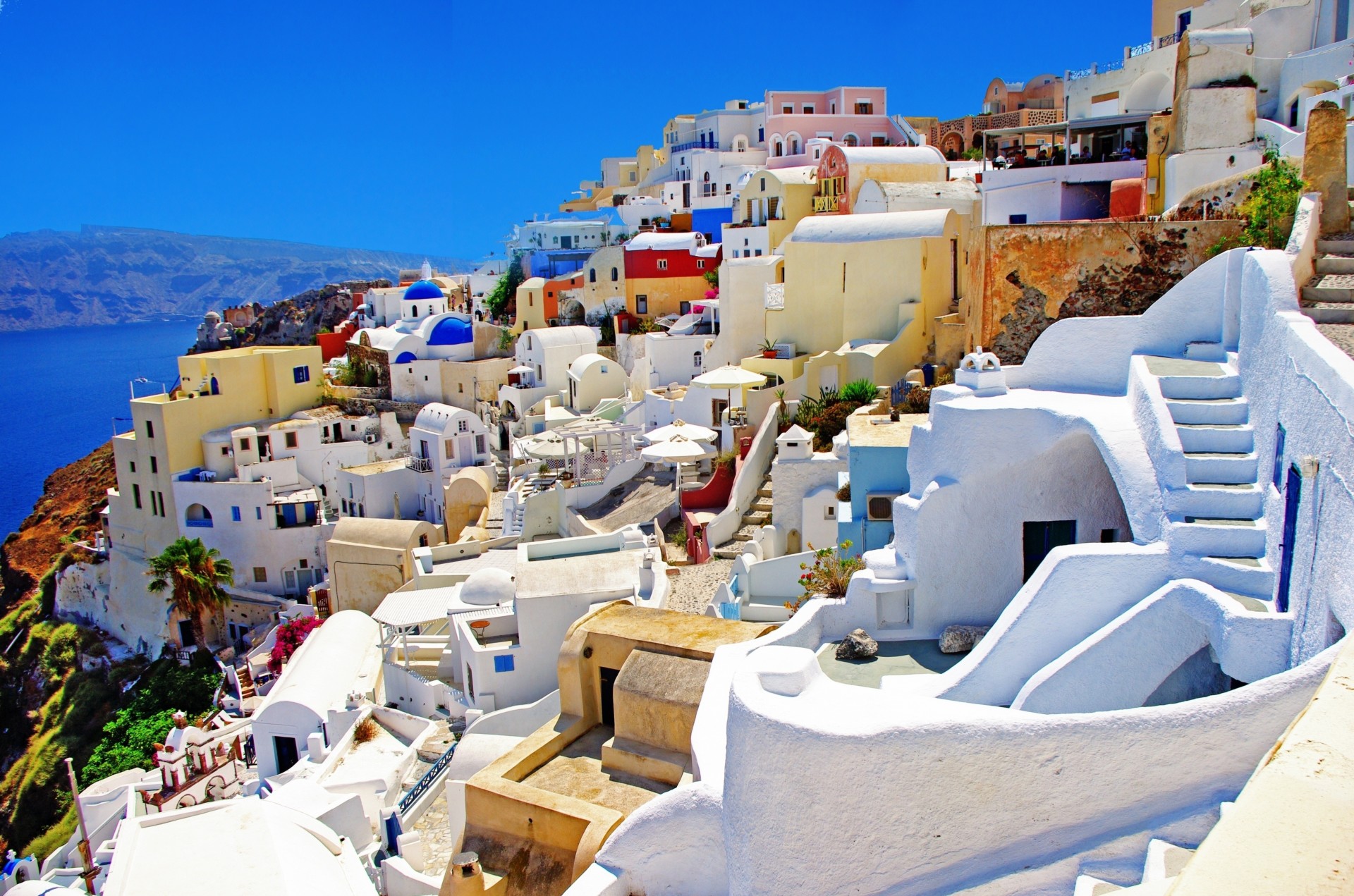 natur griechenland meer santorin oia häuser