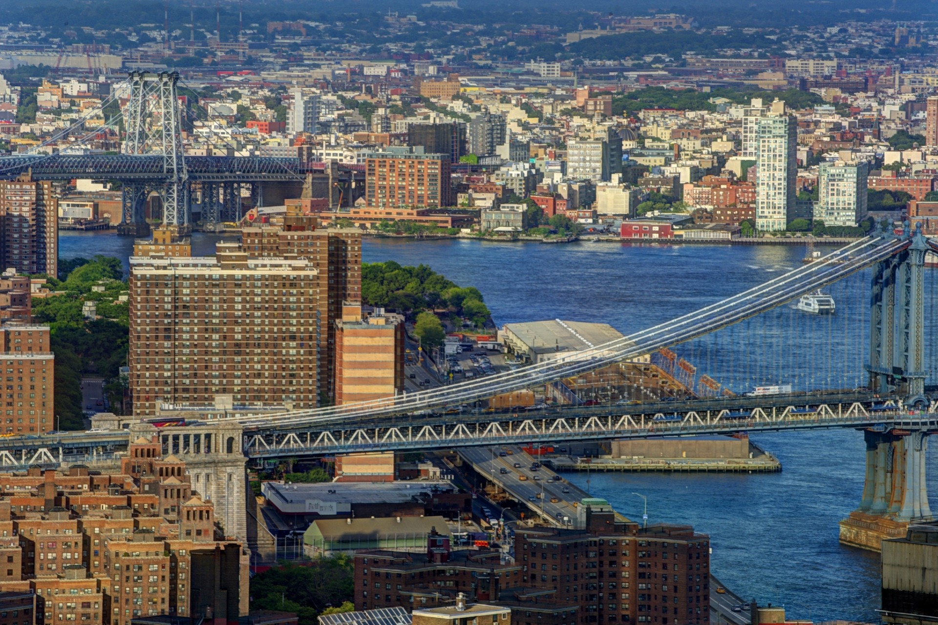 east river nueva york panorama puente de manhattan edificio puente estrecho