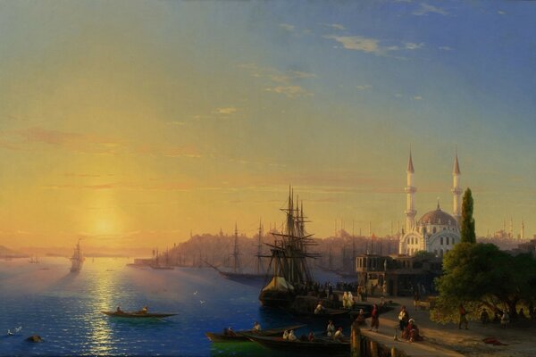 Pittura Aivazovsky paesaggio mare