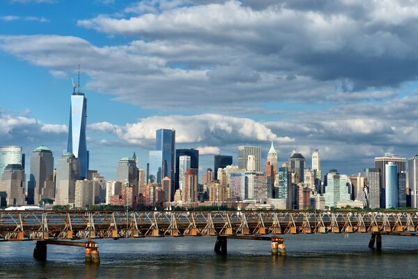 Vista panoramica di New York nella baia