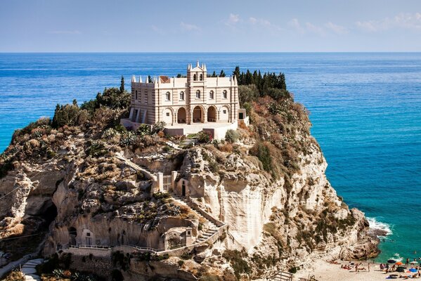 Castle on a rock in the Tyrrhenian Sea