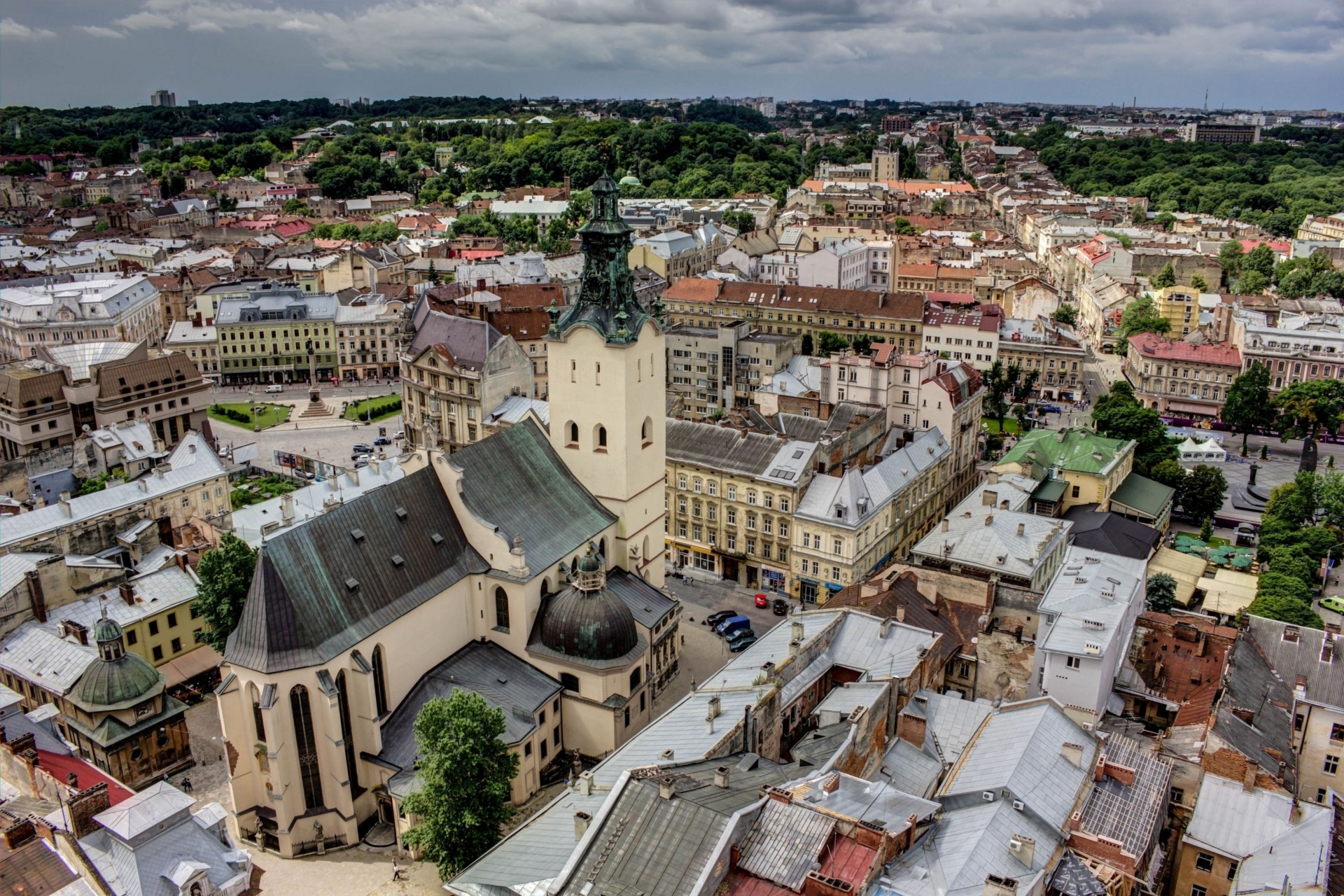 catedral ucrania panorama edificio lviv