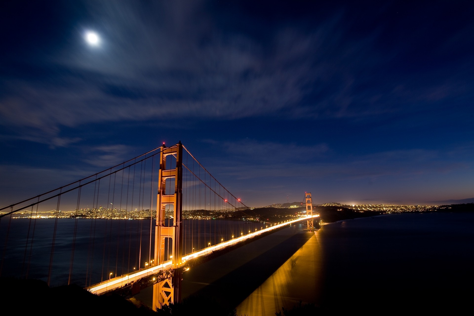 luces san francisco noche puente ciudad