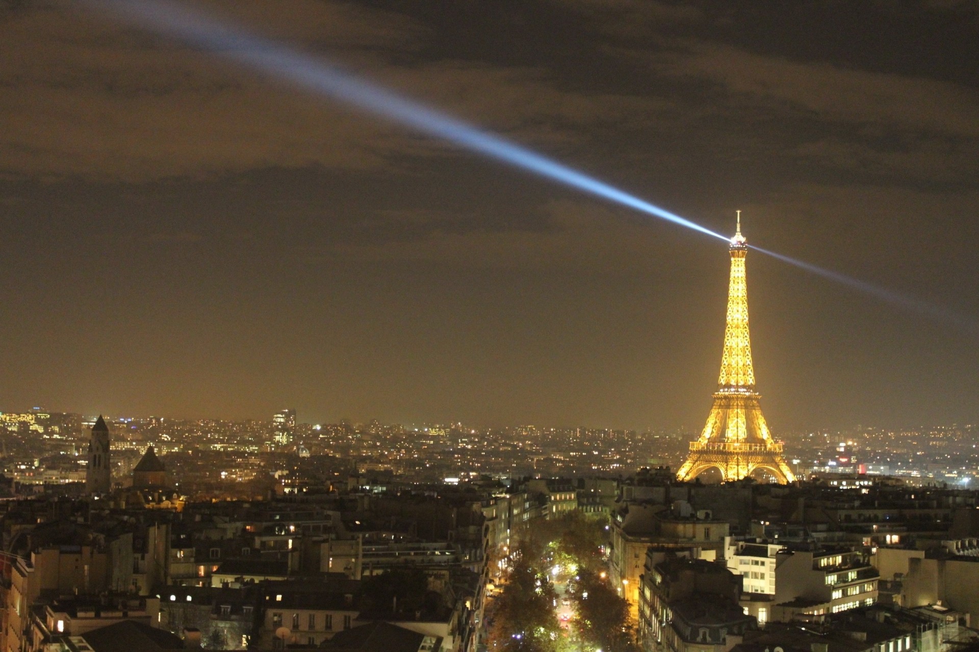 francia parís torre eiffel noche luces de la ciudad