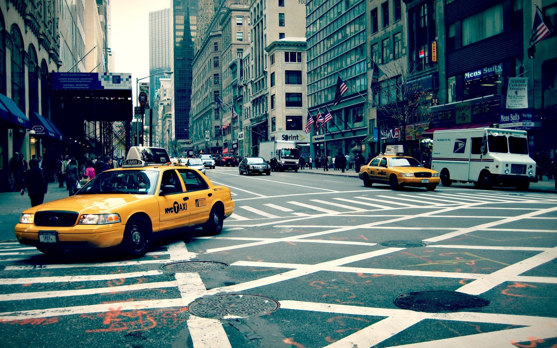 calle taxi nueva york ciudad