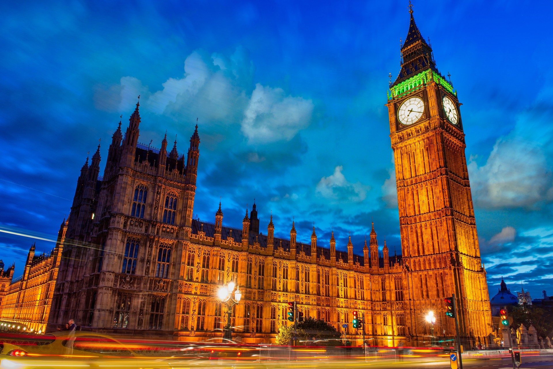 nacht wolken großbritannien himmel england straße stadt big ben london westminster-palast lichter