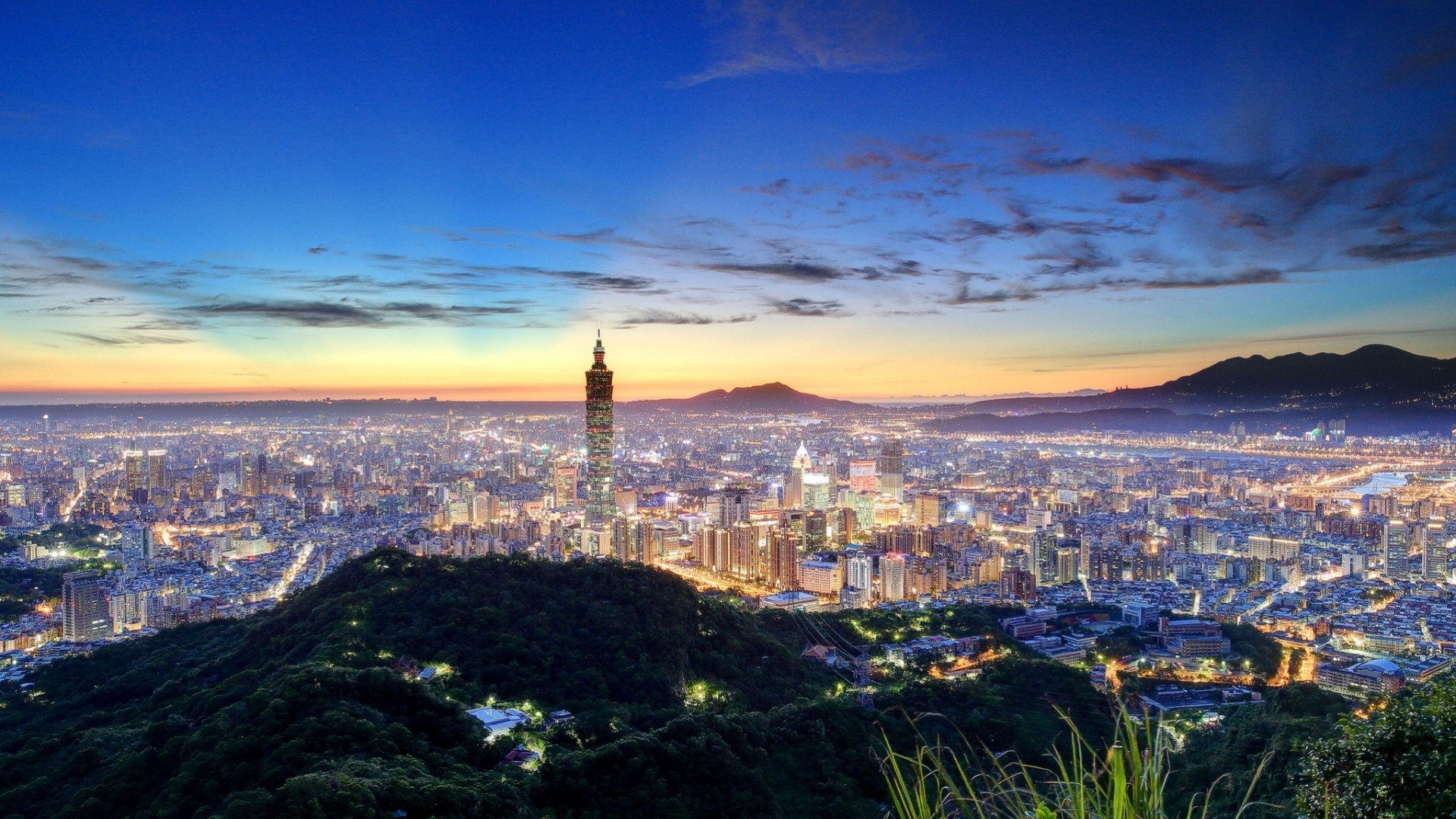 china panorama taiwan taipeh nachtstadt