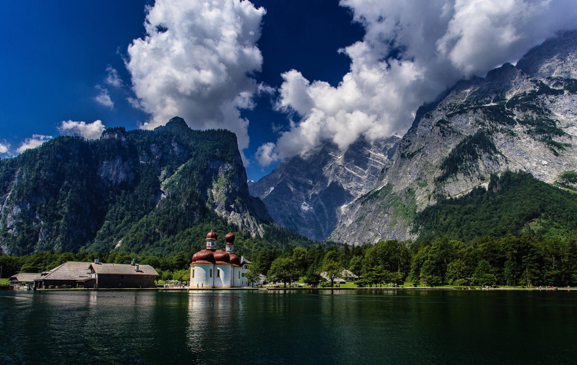 bayerische alpen kirche see alpen bayern deutschland reparatur berge watzmann königssee watzmann-berg