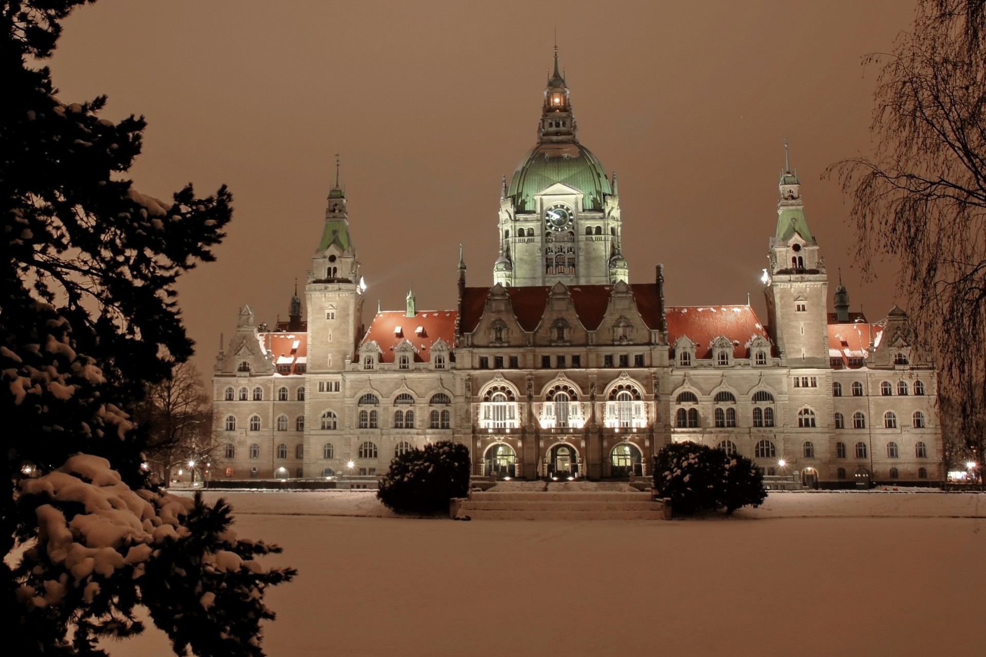 stadt neu schnee hannover deutschland winter