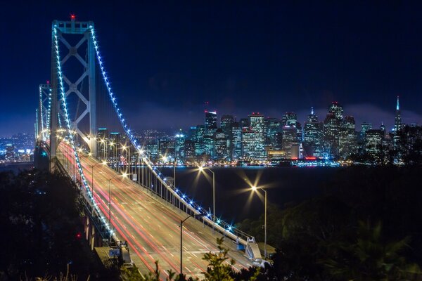 Мост ночного Сан-Франциско