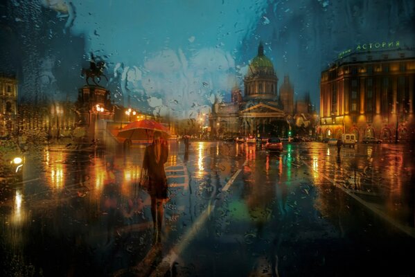 La tarde y la lluvia de la Plaza de San Isaac