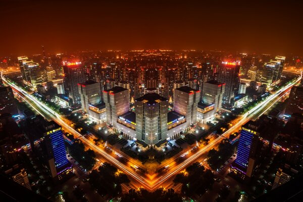 Night Beijing, a delightful panorama of the lights of the city that never sleeps