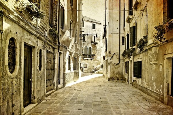 Stone street of the sunny city