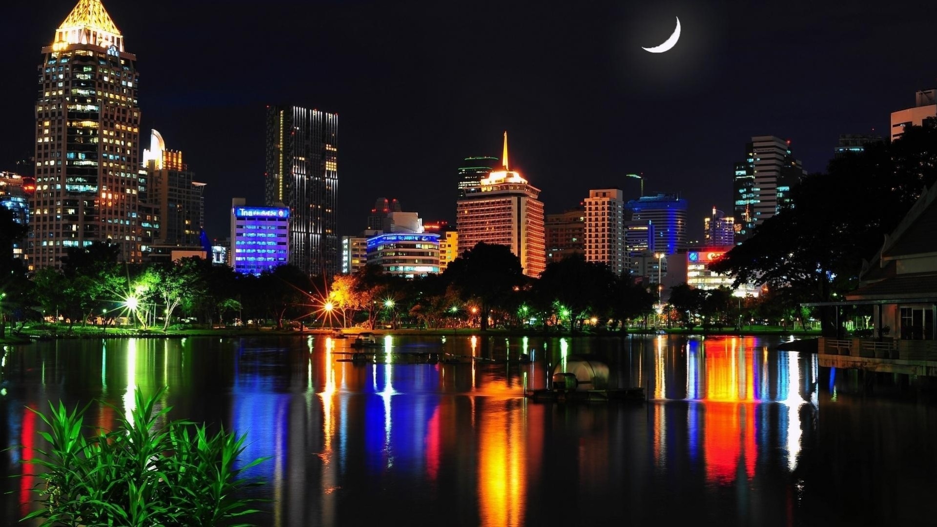 luci notte città thailandia bangkok casa