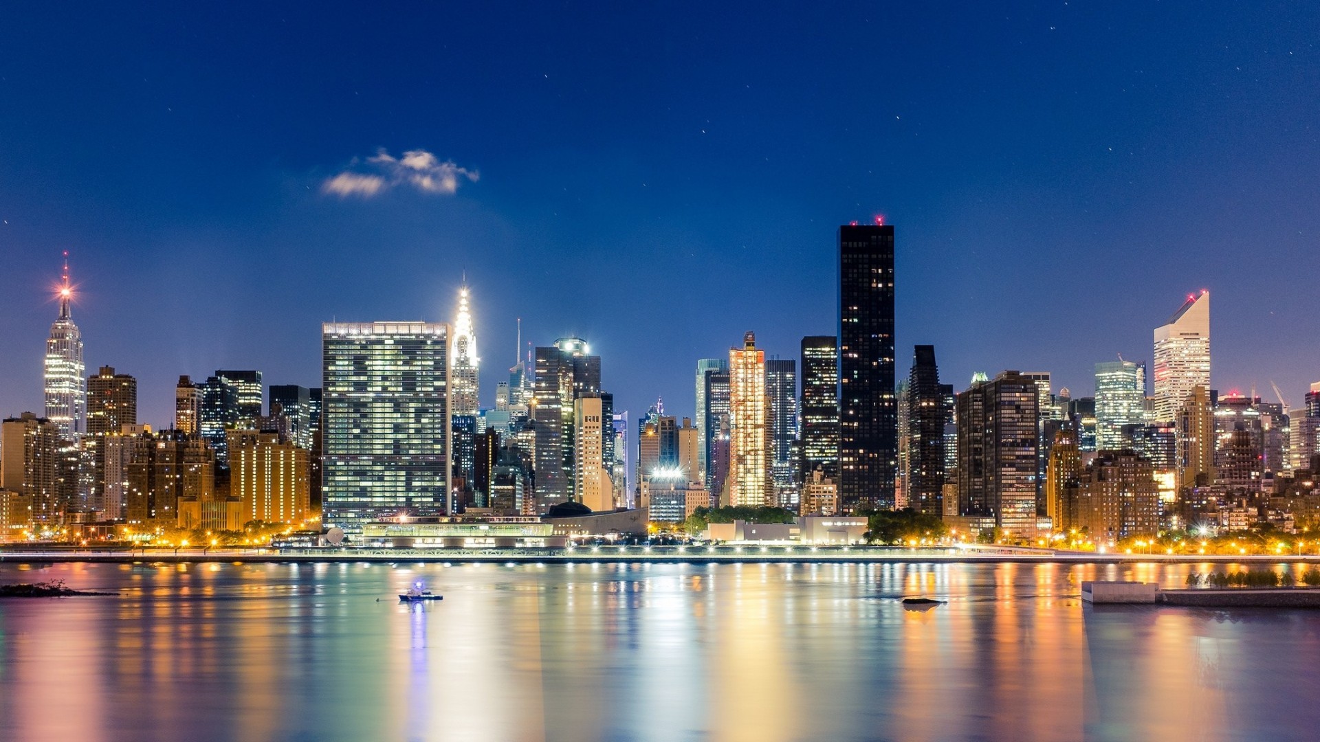 east river midtown manhattan midtown new york building night city