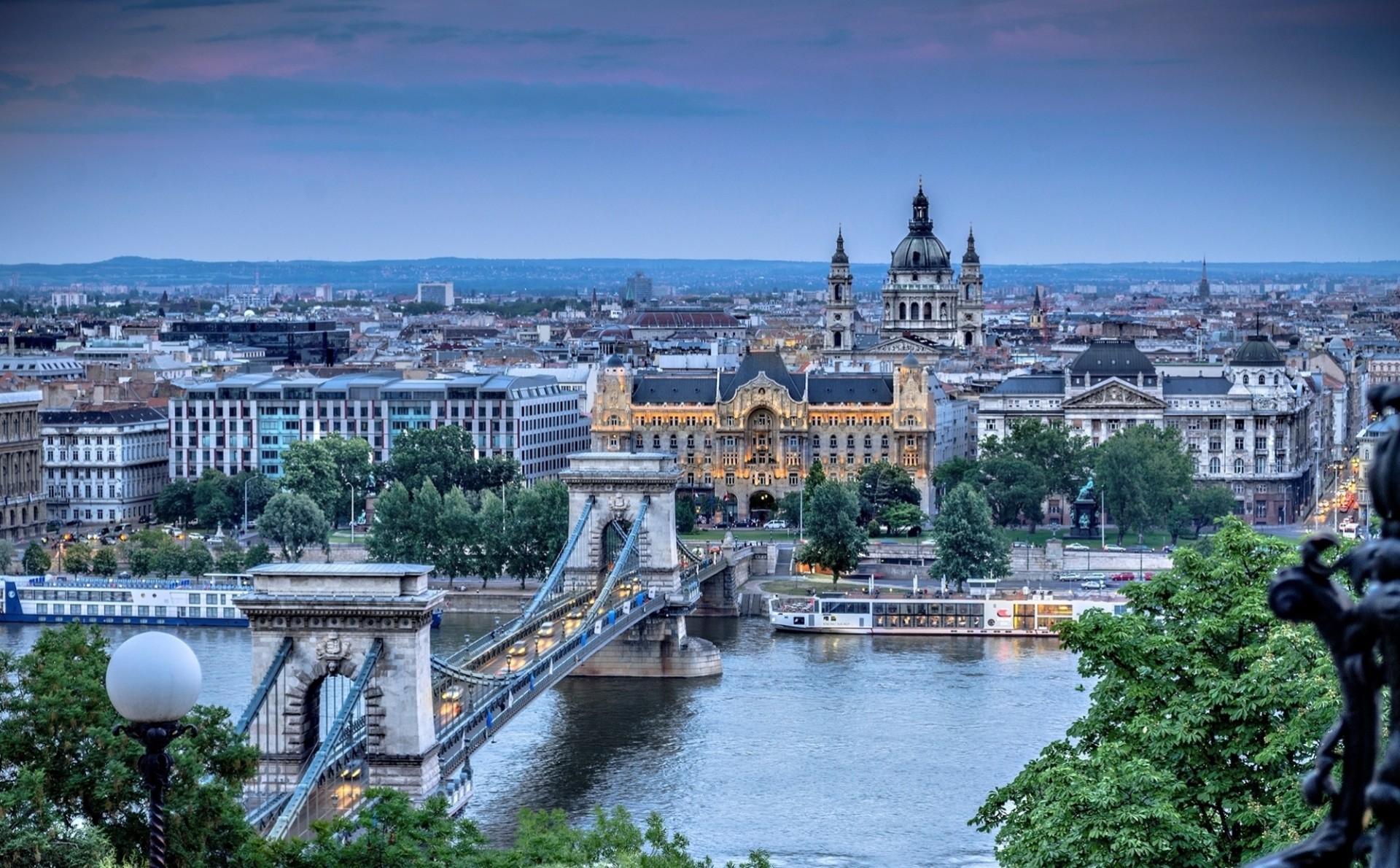 arquitectura río naturaleza budapest hungría ciudad puente de las cadenas széchenyi danubio