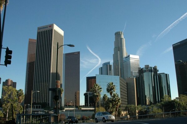 Die Wolkenkratzer von Los Angeles, einer der größten amerikanischen Städte