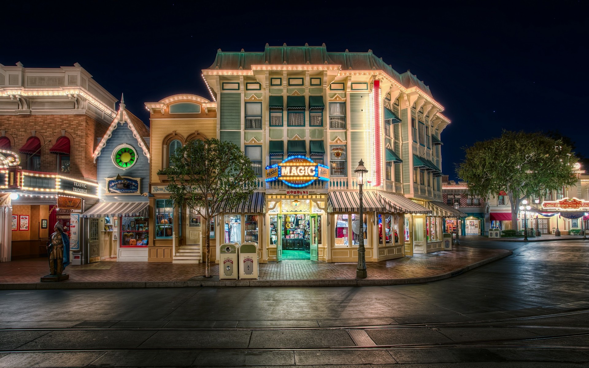 disneyland straße usa nacht kalifornien