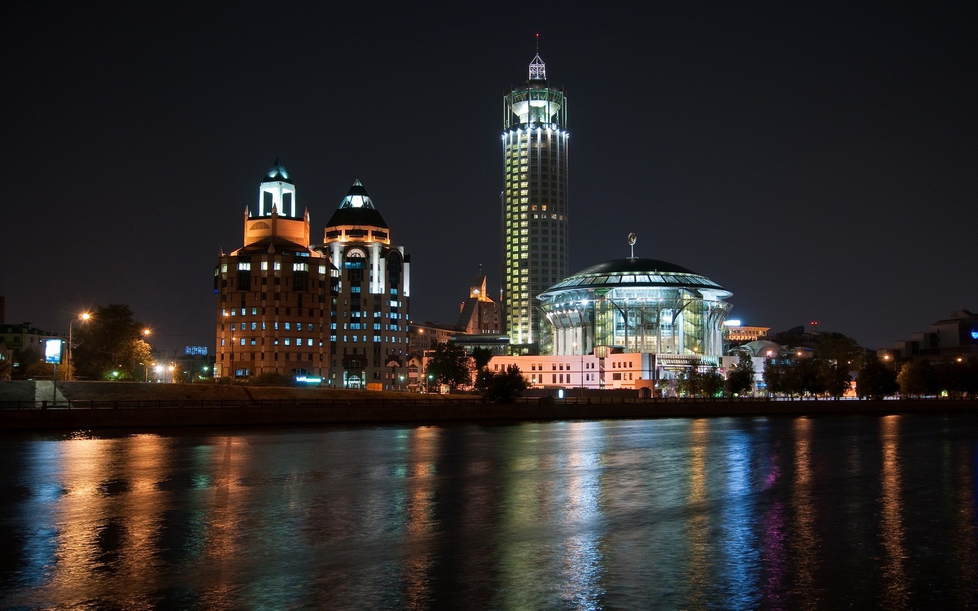 moskau musik licht nacht haus stadt