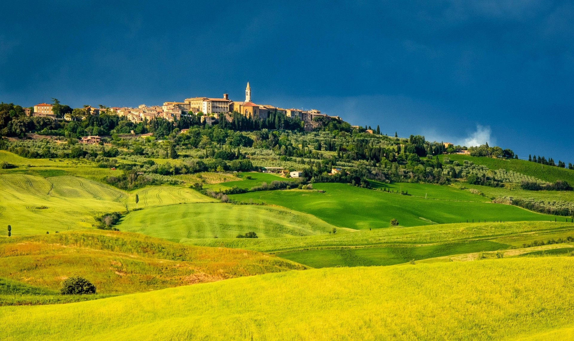 italy landscape tuscany firenze panorama pienza