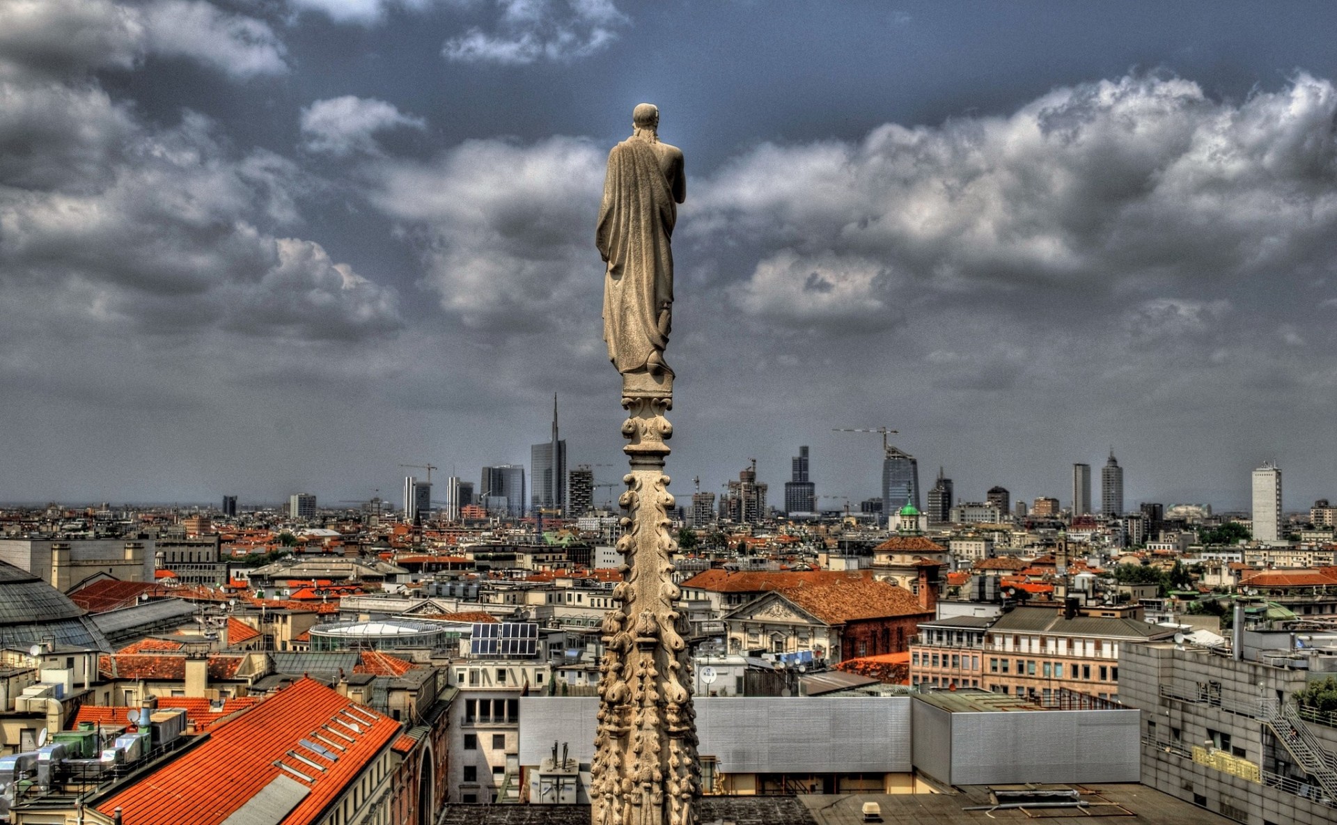 italy lombardy milan guardian angel panorama building america