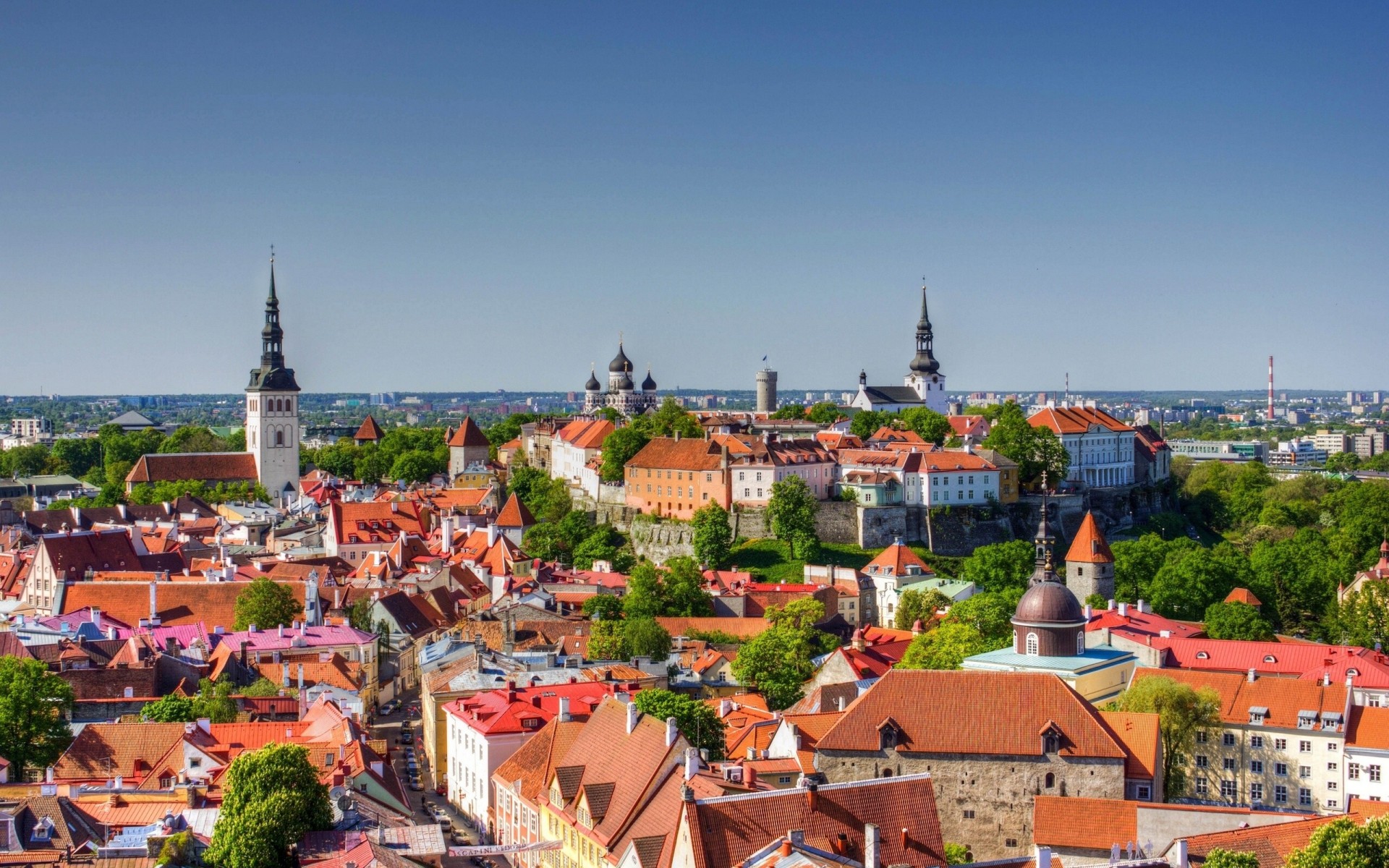 altstadt panorama estland dach tallinn