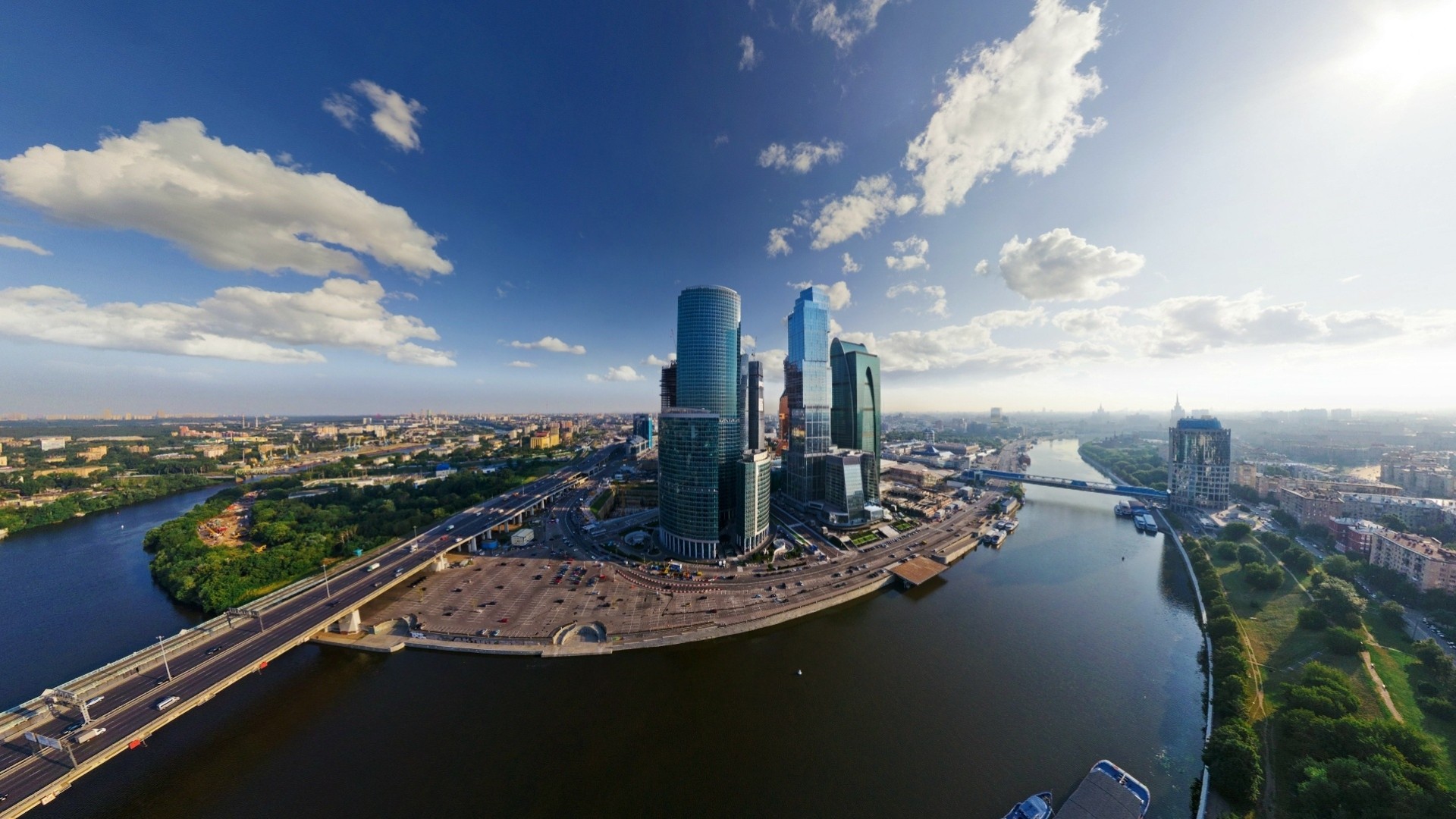 ciel moscou rivière gris eau ville