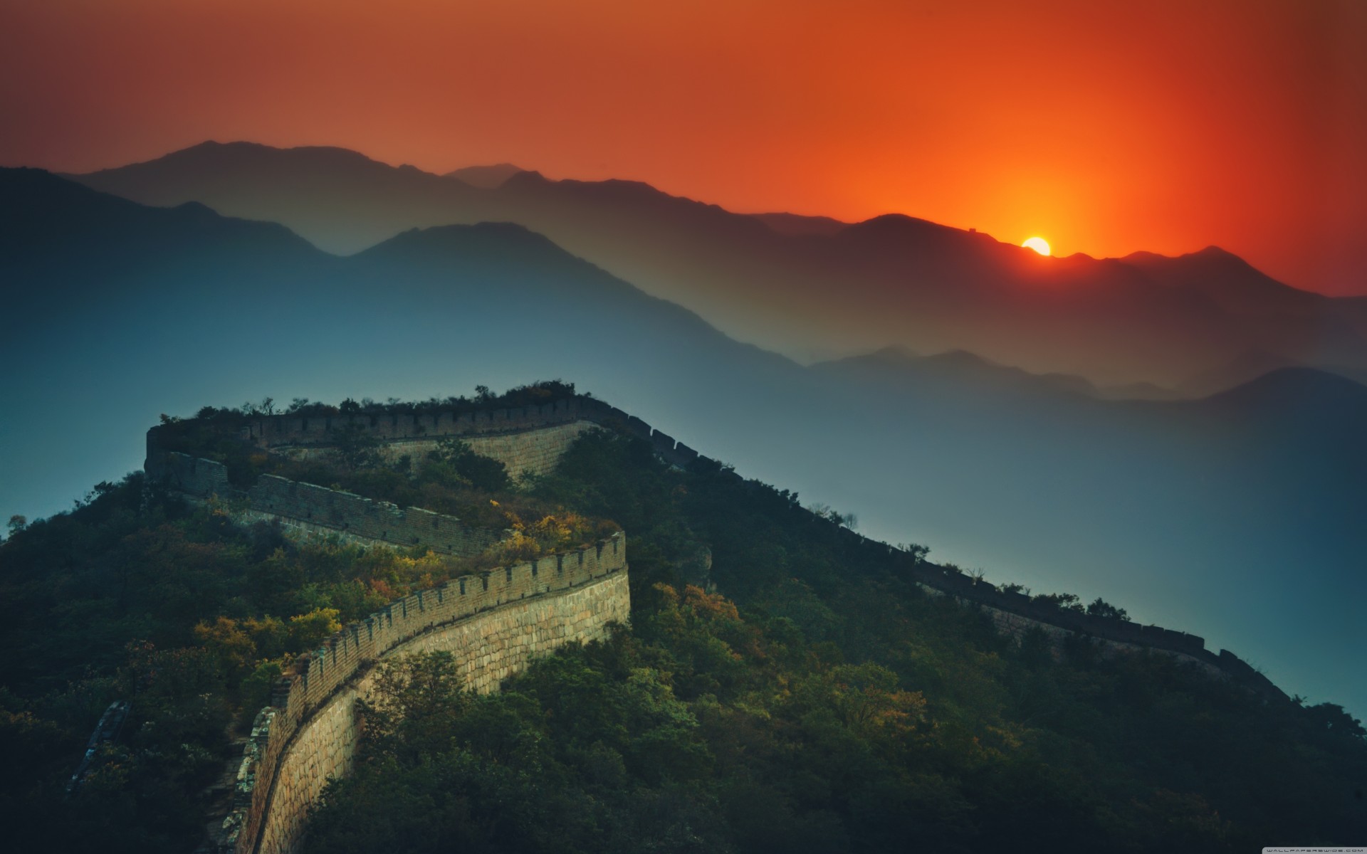 incredibile montagne cina tramonto pareti