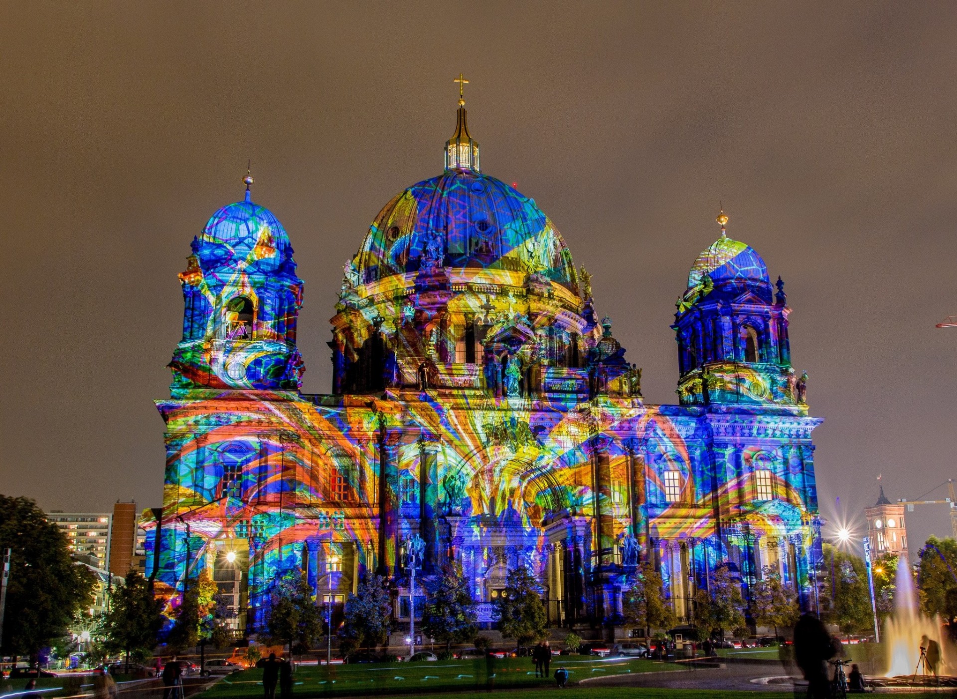 lichter kirche kathedrale nacht 2013 berlin berliner haus berliner dom deutschland renovierung